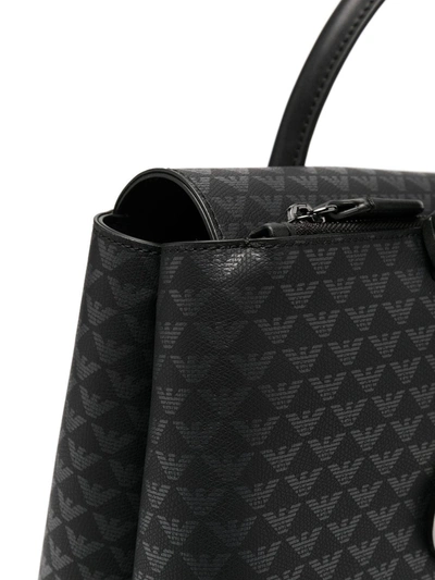 Shop Emporio Armani Logo-print Tote Bag In Black