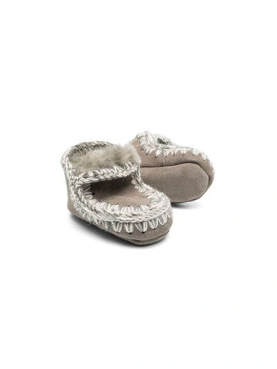 Shop Mou Eskimo Baby Boots In Grey