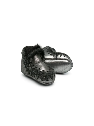 Mou Contrast-stitch Ankle Boots In Black