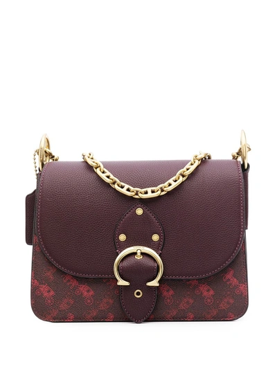 Shop Coach Beat Leather Shoulder Bag In Red