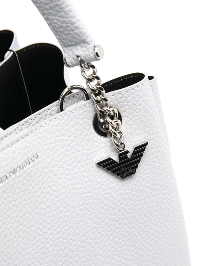 Shop Emporio Armani Pebbled Effect Chain Strap Tote Bag In Grey