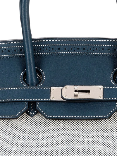 Pre-owned Hermes  Limited Edition Birkin 35 Tote Bag In Blue