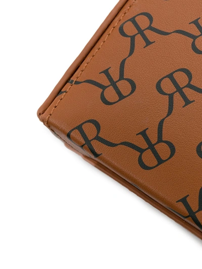 Shop Rokh Monogram Logo Print Mini Bag In Brown