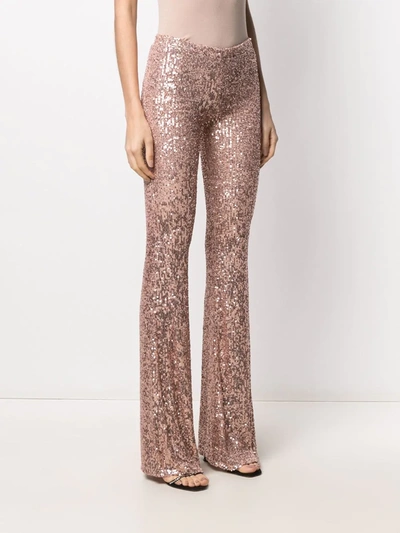Shop Alchemy Sequin-embellished Flared Trousers In Pink
