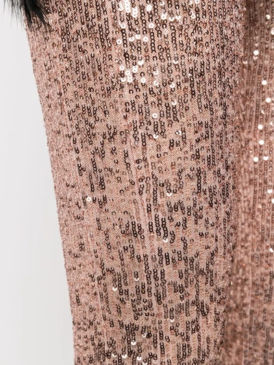 Shop Alchemy Sequin-embellished Flared Trousers In Pink
