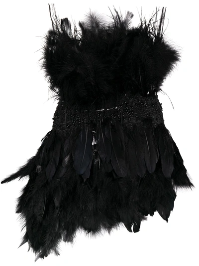 Shop Alchemy Embellished Feather Vest In Black