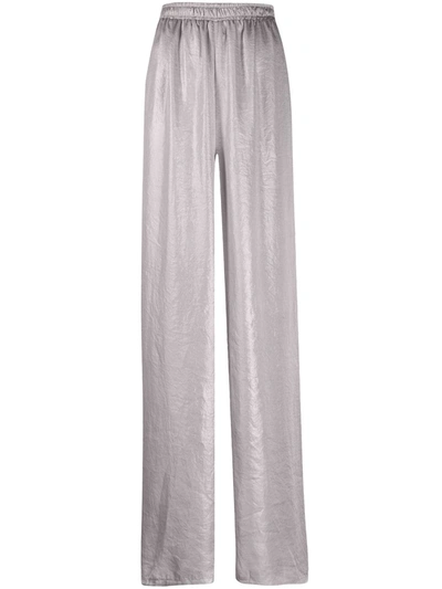 Shop Alchemy Metallic Wide-leg Trousers In Grey