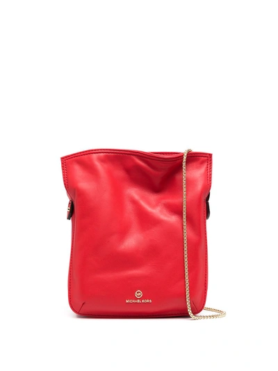 Shop Michael Michael Kors Tati Shoulder Bag In Red