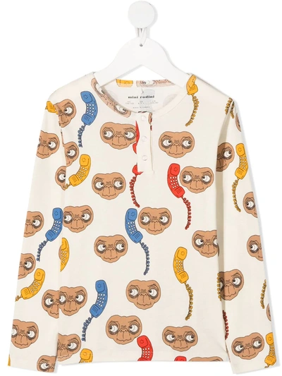 Shop Mini Rodini Et Print Sweatshirt In Neutrals