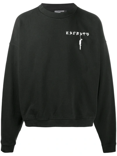 Shop Enfants Riches Deprimes Hang Man Crew Neck Sweatshirt In Black