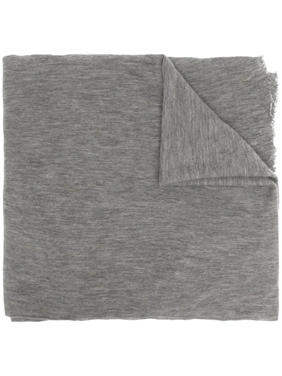 Shop Isabel Marant Raw-edge Cashmere Scarf In Grey