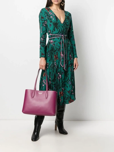 Shop Diane Von Furstenberg Floral-print Wrap Midi Dress In Green