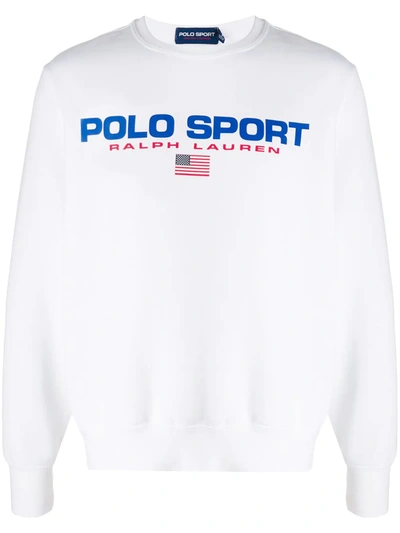 Shop Polo Ralph Lauren Logo-print Sweatshirt In White