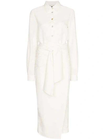 Shop Usisi Sister Juliana Wraparound Midi Shirtdress In White