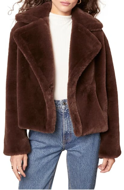 Shop Bb Dakota Big Time Faux Fur Jacket In Dark Espresso