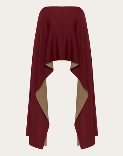 Shop Valentino Asymmetric Viscose Sweater In Red Wine/gold