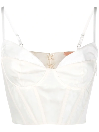 Brock Collection Fitted Corset Top In White