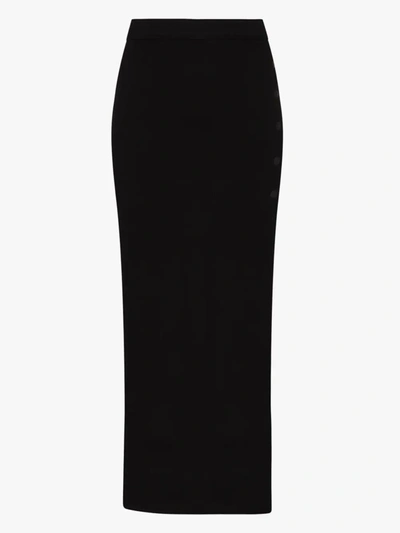 Shop Alix Nyc Fordham Buttoned Column Skirt In Black