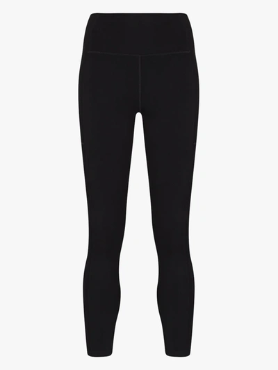 Shop Girlfriend Collective Pocket High-rise 7/8 Leggings In Black