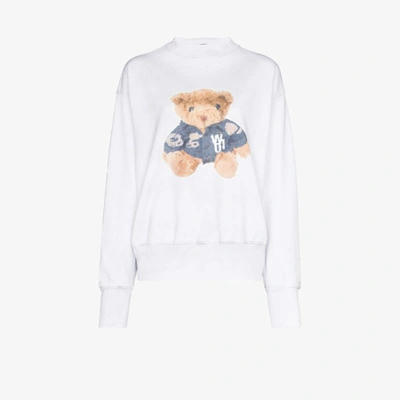 Shop We11 Done Sweatshirt Mit Print In Weiss