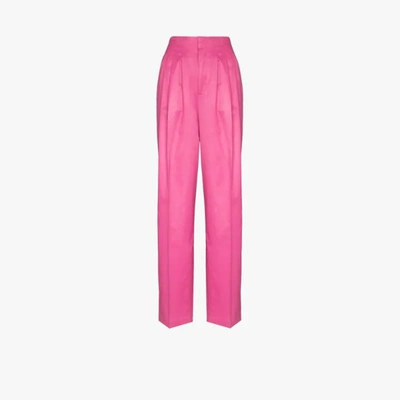 Shop Rotate Birger Christensen Janis High Waist Trousers In Pink