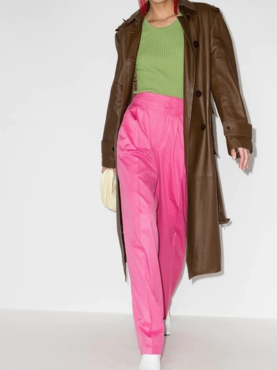 Shop Rotate Birger Christensen Janis High Waist Trousers In Pink