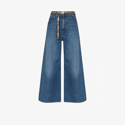 Shop Stella Mccartney Wide Leg Cropped Jeans In Blue