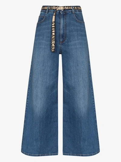 Shop Stella Mccartney Wide Leg Cropped Jeans In Blue