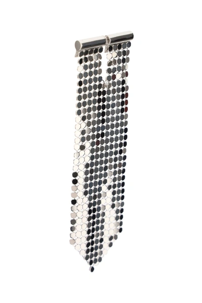Shop Paco Rabanne Mesh Pixel Tie Earring In Silver (silver)