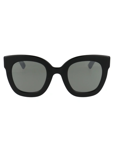 Shop Gucci Gg0208s Sunglasses In 002 Black Black Grey