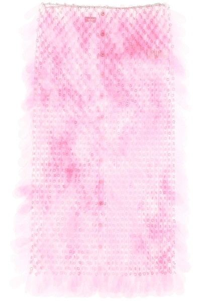 Shop Paco Rabanne Pvc Midi Skirt In Lilac (pink)