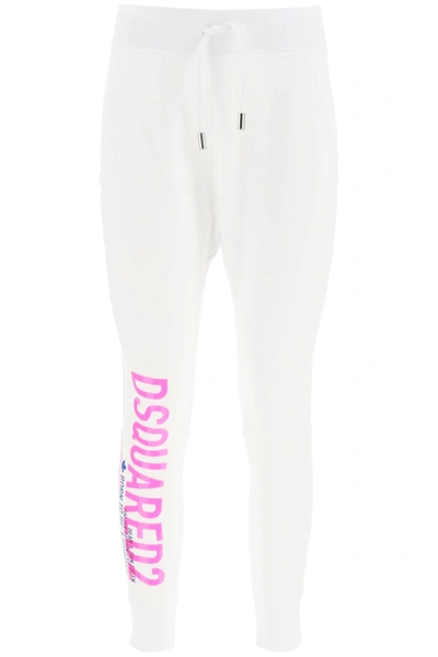 Shop Dsquared2 Sweatpants Maxi Logo In White (white)