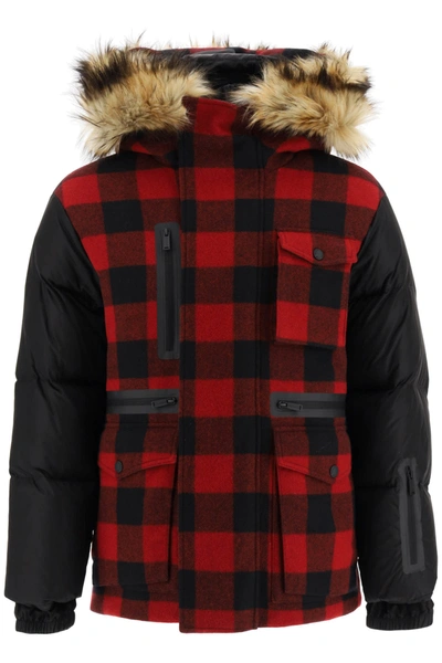 Shop Dsquared2 Two-material Parka With Removable Interior In Black Red (black)