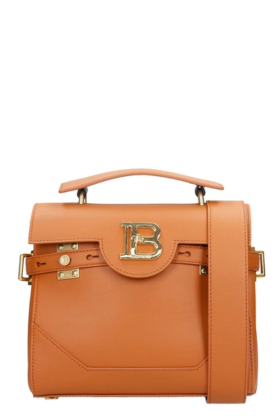 Shop Balmain Bbuzz 23 Hand Bag In Leather Color Leather