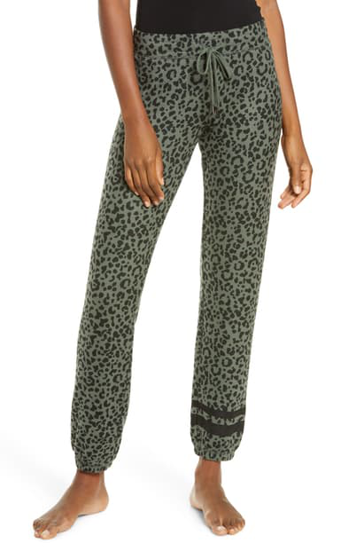 Pj Salvage Run Wild Animal Print Joggers In Olive | ModeSens