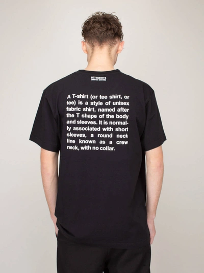 Shop Vetements Definition T-shirt Black