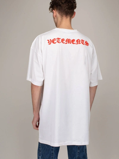 Shop Vetements Anarchy Gothic Logo T-shirt White Red