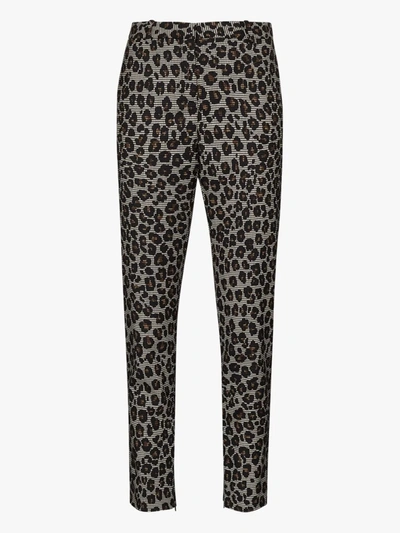 Shop Versace Hose Mit Leoparden-print In Weiss