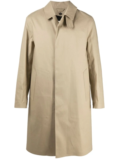 Shop Mackintosh Single-breasted Car Coat In Neutrals