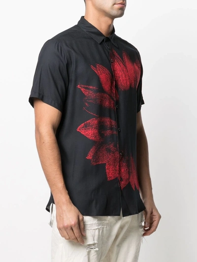 Shop Ksubi Flower Print Shirt In Black