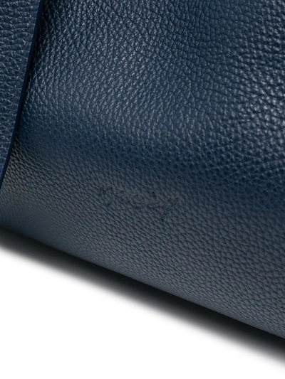 Shop Marsèll Pebbled Texture Tag Detail Tote Bag In Blue