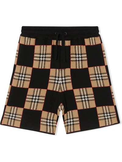 Shop Burberry Check Patchwork Shorts In Archive Beige