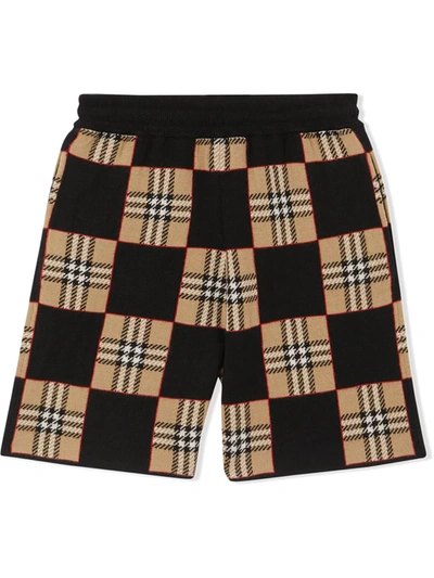 Shop Burberry Check Patchwork Shorts In Archive Beige