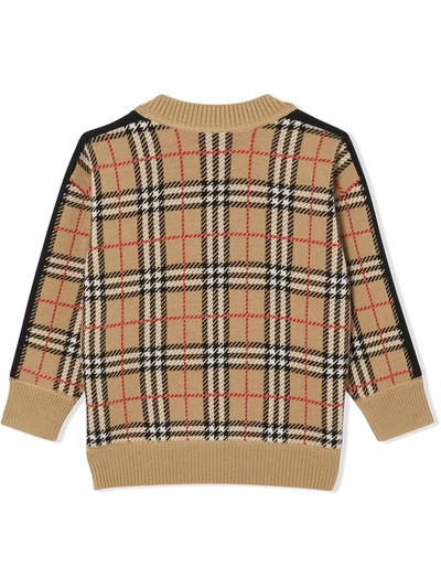 Shop Burberry Icon Stripe Wool Sweater In Archive Beige