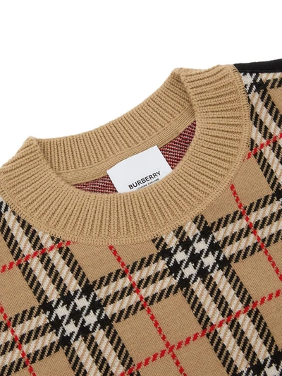 Shop Burberry Icon Stripe Wool Sweater In Archive Beige
