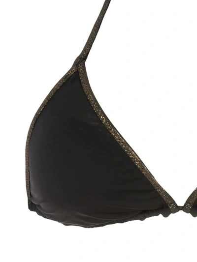 Amir Slama Metallic Detail Triangle Bikini Set In Black