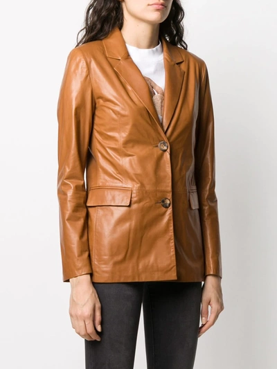 Shop Arma Lambskin Blazer Jacket In Brown