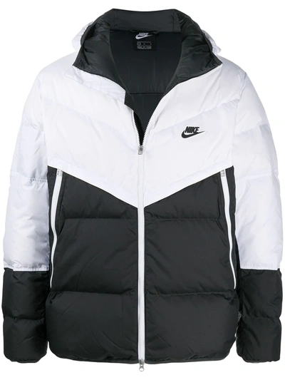 Shop Nike Windrunner Colour-block Down Jacket In White