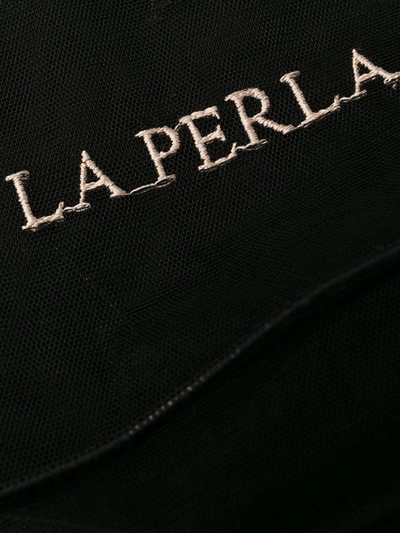 Shop La Perla Embroidered Logo T-shirt In Neutrals