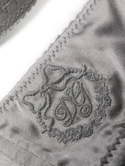 Shop Dolce & Gabbana Lace-embellished Balconette Bra In Grey
